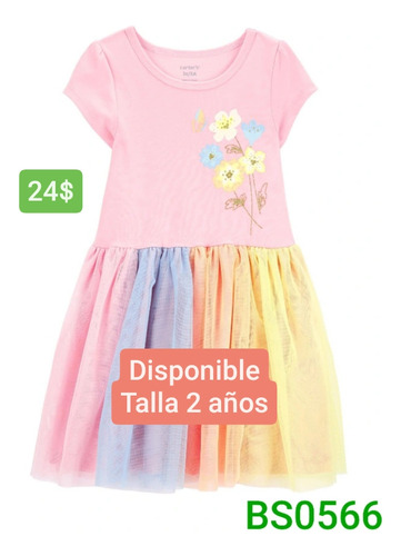 Vestido Para Niña Talla 2 Años Bs0566