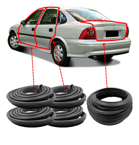 Kit Borracha 4 Portas E Mala Chevrolet Vectra 1994 A 2005