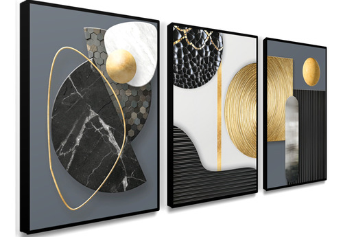 Cuadros Decorativos Economico Moderno Gold Black Abstract