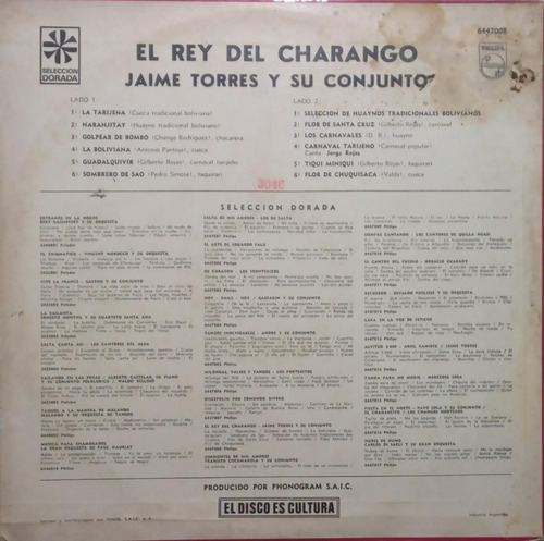 Jaime Torres Y Su Conjunto El Rey Del Charango Lp (Usado)