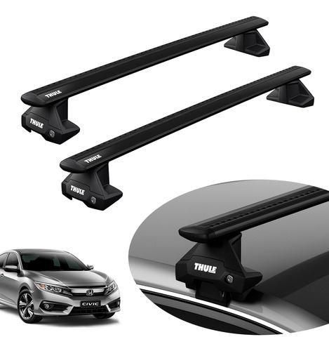 Rack De Teto Thule Wingbar Evo Black Civic 2017 18 19 20 21