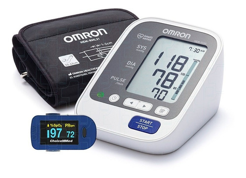 Toma Presión Digital Brazo Omron 7120 + Oxímetro - Topmedic