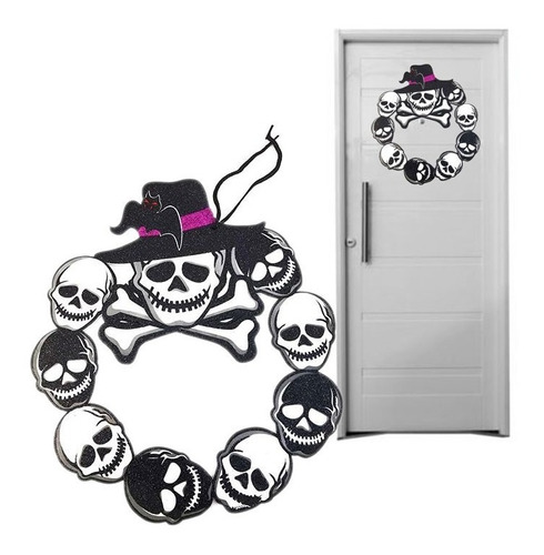 Adorno Para Decoración De Puerta Halloween Calaveras