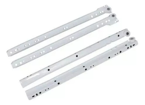 Corredera Riel Cajón Blanco 30 Cm 2 Piezas