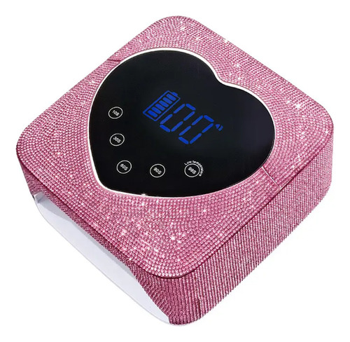 Lámpara Profesional Con Diamante Recargable Uv/led 72w Rosa