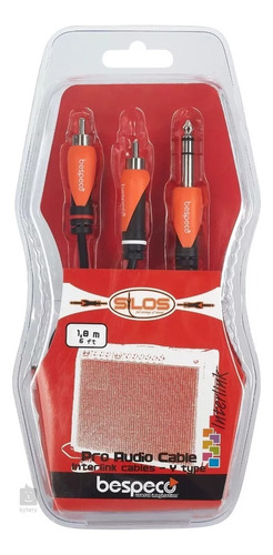 Cable Bespeco 2 Rca A Plug 6.5st. 1.80. M.blister Sellado