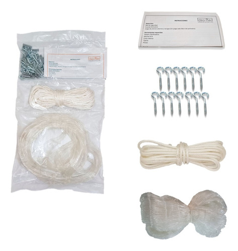 Kit Autoinstalable 27m2 Red Balcones, Ventanas, Niños, Gatos Transparente 9 X 3