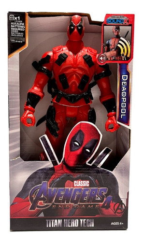 Muñeco Deadpool Con Luz Y Sonido Avengers End Game 30cm