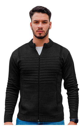 Blusa De Frio Lã Masculina Frio Zíper Quentinha Inverno Luxo