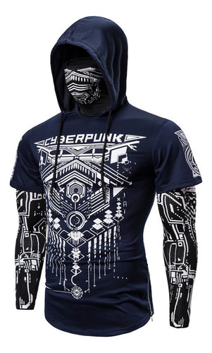 Hombre Cyberpunk Ninja Traje Con Capucha