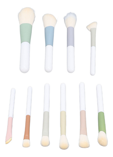 Juego De Brochas De Maquillaje De Viaje, 10 Piezas, Suaves,