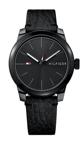 Reloj Tommy Hilfiger Hombre Denim 1791384 Cuero Negro 30 Wr