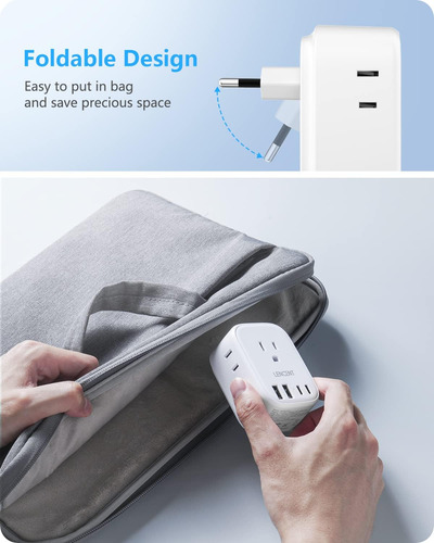 Adaptador De Enchufe Internacional Para Ee.uu. Y Europa Con