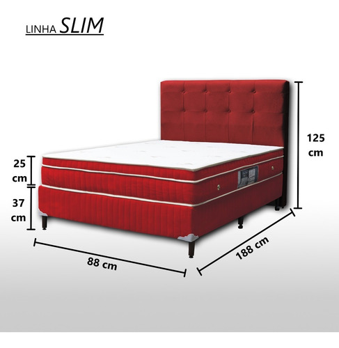 Colchão Cama Box Magnético Com Espuma D33 Solteiro Cabeceira