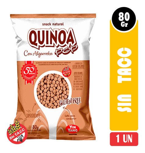 Quinoa Pop Inflada Con Algarroba 80g Yin Yang- Vbienestar