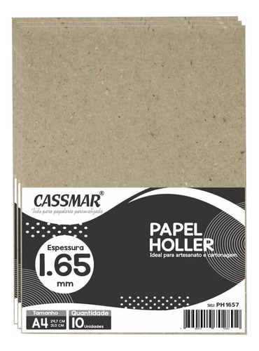 Papel Holler Para Cartonagem 1,65mm A4 21x29,7cm 10un