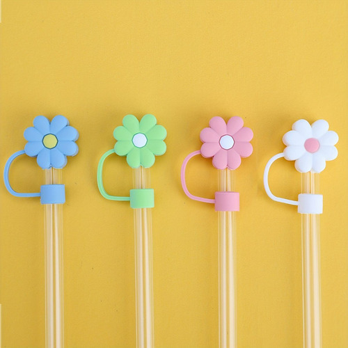 Tampa De Proteção Canudo Copo Stanley 10 Mm Modelos Variados Flor Amarela