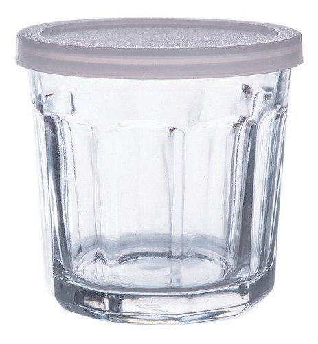 Vaso Contenedor De Vidrio Con Tapa 380ml 24 Pz Color Transparente