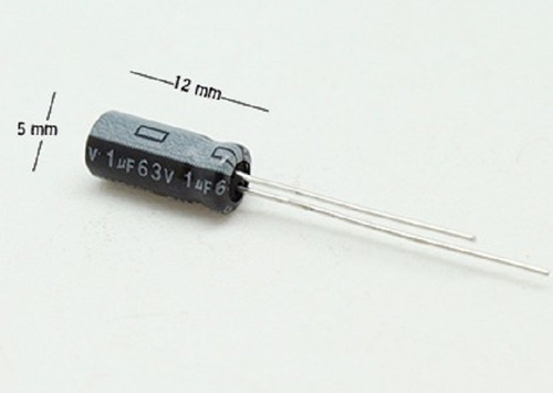 25 Piezas Capacitor Electrolitico 1µf 63 V