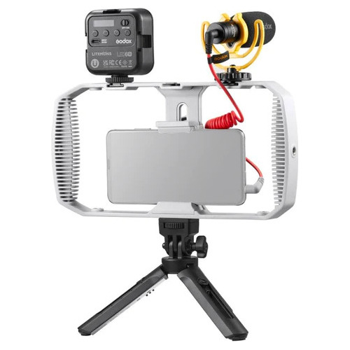 Kit Vlogging Godox Vk1-ax Para Celular 3.5mm Con Jaula