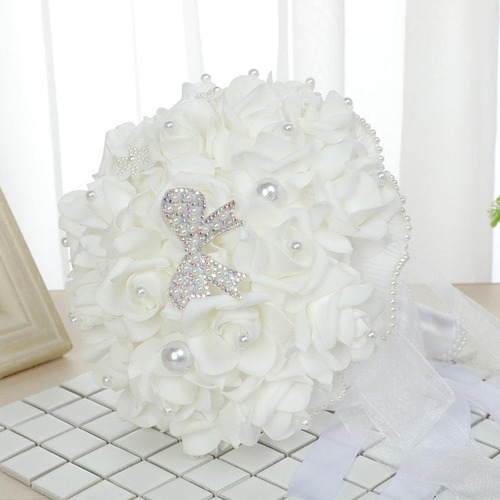 Ramo De Novia De Boda, Flores Artificiales De Mano,