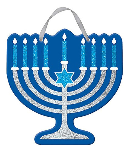 Amscan Joyous Hanukkah Festival Menorah Glitter Letrero De D