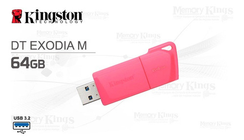 Pen Drive Kingston Exodia M 64gb Usb 3.0 Neon Pink