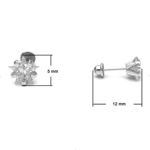 Imagen 3 de 10 de Broqueles Plata 925 Con Zirconia Para Bebe Niña Mujer Agálea