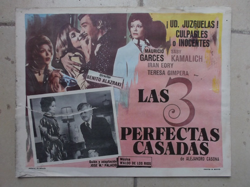 Vintage Lobby Card Mauricio Garces Las 3 Perfectas Casadas 3