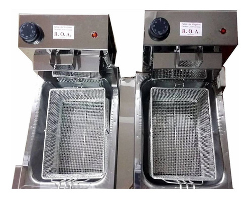 Imagen 5 de 5 de Freidora Electrica Doble Bacha 16 Lts Roa Acero Inoxidable