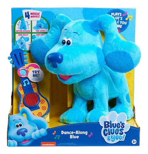 Peluche Pistas De Blue Interactivo 30 Cm Baila Con Guitarra