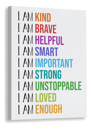 Inspirador Lienzo Decorativo Con Texto En Inglés «i Am Kind