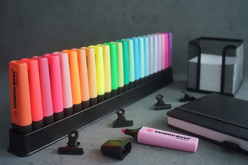 Destacadores Stabilo Boss 23 Colores + Base Pastel