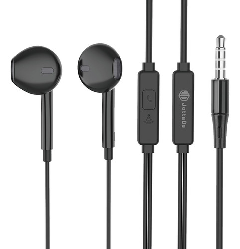 Auriculares Jd Music In Ear Stereo Jack 3.5mm Cable Manos Libres Micrófono Negro
