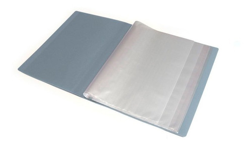 Carpeta A4 Plástica Con 10 Folios  1 Calidad Color Gris