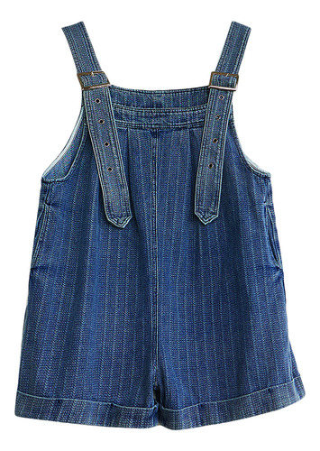 Mono Corto De Mezclilla Con Doble Bolsillo Para Mujer, Talla
