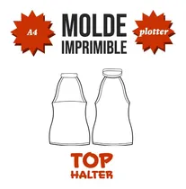 Comprar Molde Patrón Imprimible Top Escote Halter Pdf A4 Plotter