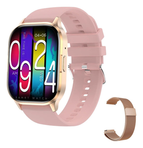 Reloj Smartwatch Mujer Rosa Hk26 Amoled Llamadas Presión 