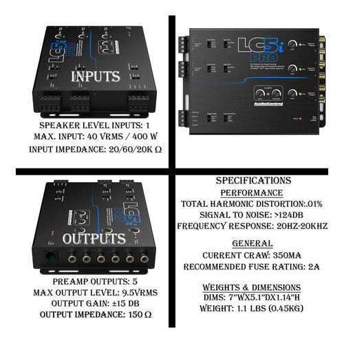 Kit De Convertidor De Línea Accubass 5 -ch Procesador Y (3)
