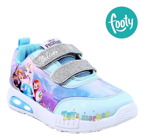 Imagen 3 de 10 de Zapatillas Con Luces Luz Led Zapatilla Frozen Disney Footy