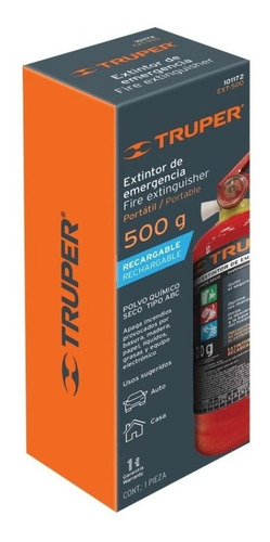 Extintor Recargable Portátil 0.5 Kg Polvo Tipo Abc 101172