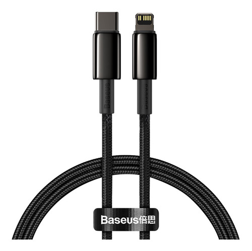 Cabo de carregamento rápido Baseus Black Type-C para Lightning 20w 1m