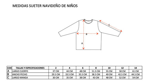 Ugly Sweater / Sueter Navideño Niñ@ Con Diseño Navideño