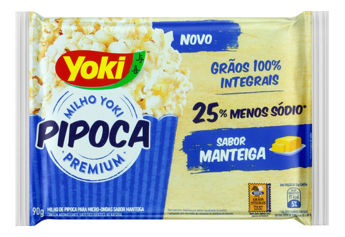 Pipoca para Micro-Ondas Manteiga Yoki Premium Pacote 90g