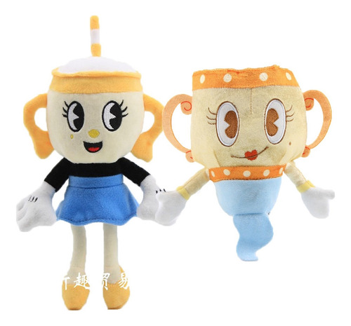 2 Piezas Cup Head Ms.chalice Muñeco De Peluche Niños Juguete