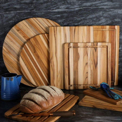 Tábua De Corte Teakhaus Com Ranhura De Seiva 40x28x1,4cm Mad