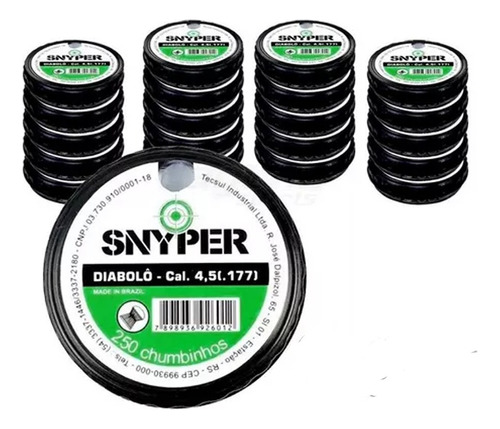 Kit 20 Chumbinho Snyper Diabolô Cal. 4,5mm - 250 Unidades