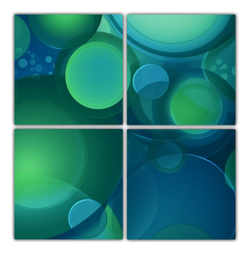 140x140cm Cuadros Abstractos En Verde Y Azul - Decocuadros