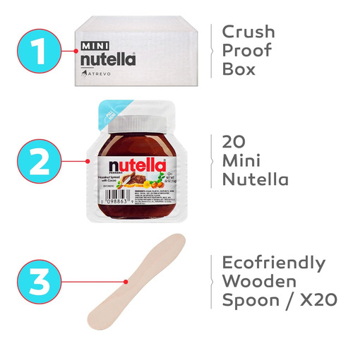 Chocolate Nutella - Mini Paquete De Aperitivos 20 Tazas