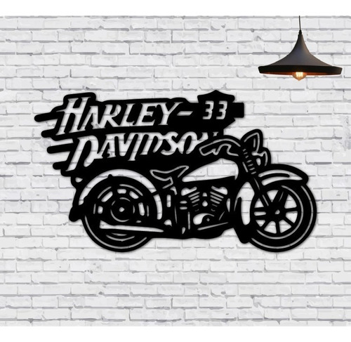 Cuadro Harley Davidson Madera Calada Y Pintado 83 X 48 Cmts